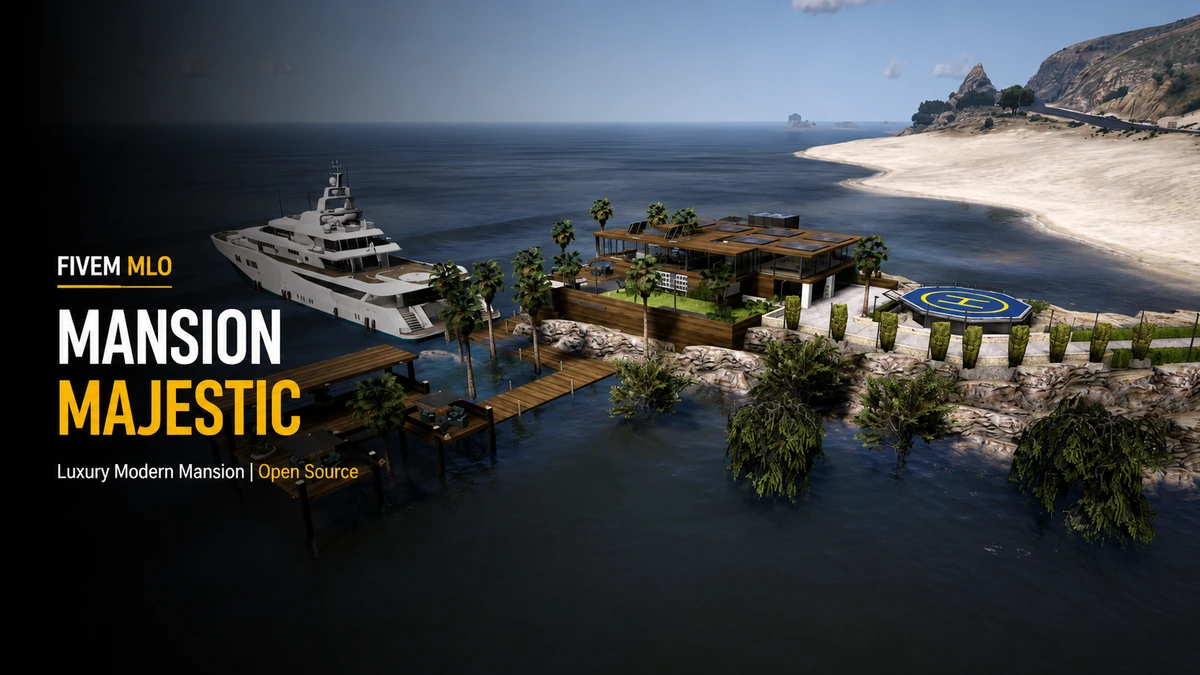 Mansion Majestic MLO FiveM | Luxury Modern Mansion | Open Source